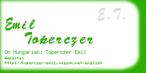 emil toperczer business card